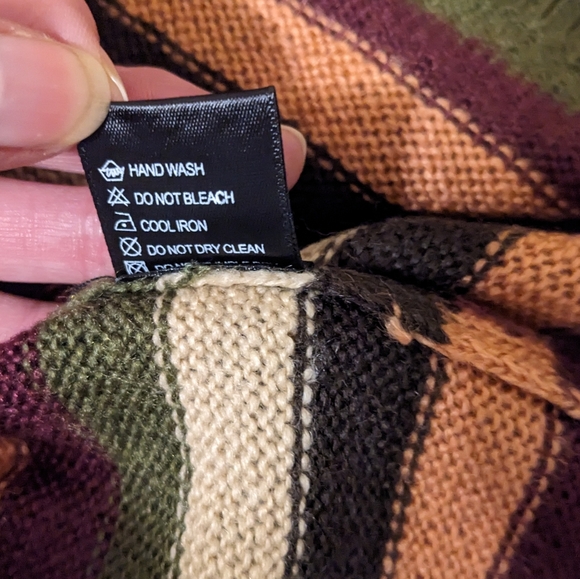 Olivaceous sweater women's medium long sleeve striped burgundy/olive nwt - Picture 12 of 16